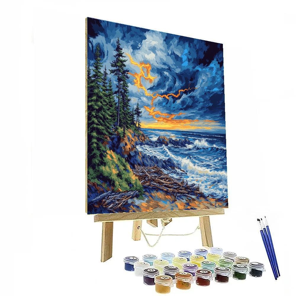 Emily Carr Inspired Churning Pacific Seascape Numbered painting kits
