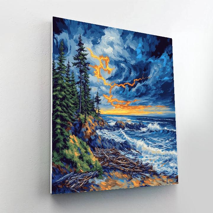 Emily Carr Inspired Churning Pacific Seascape Numbered painting kits