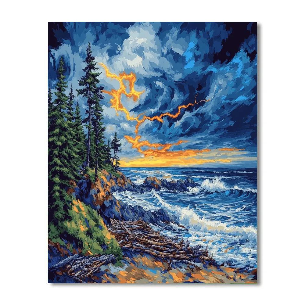 Emily Carr Inspired Churning Pacific Seascape Numbered painting kits