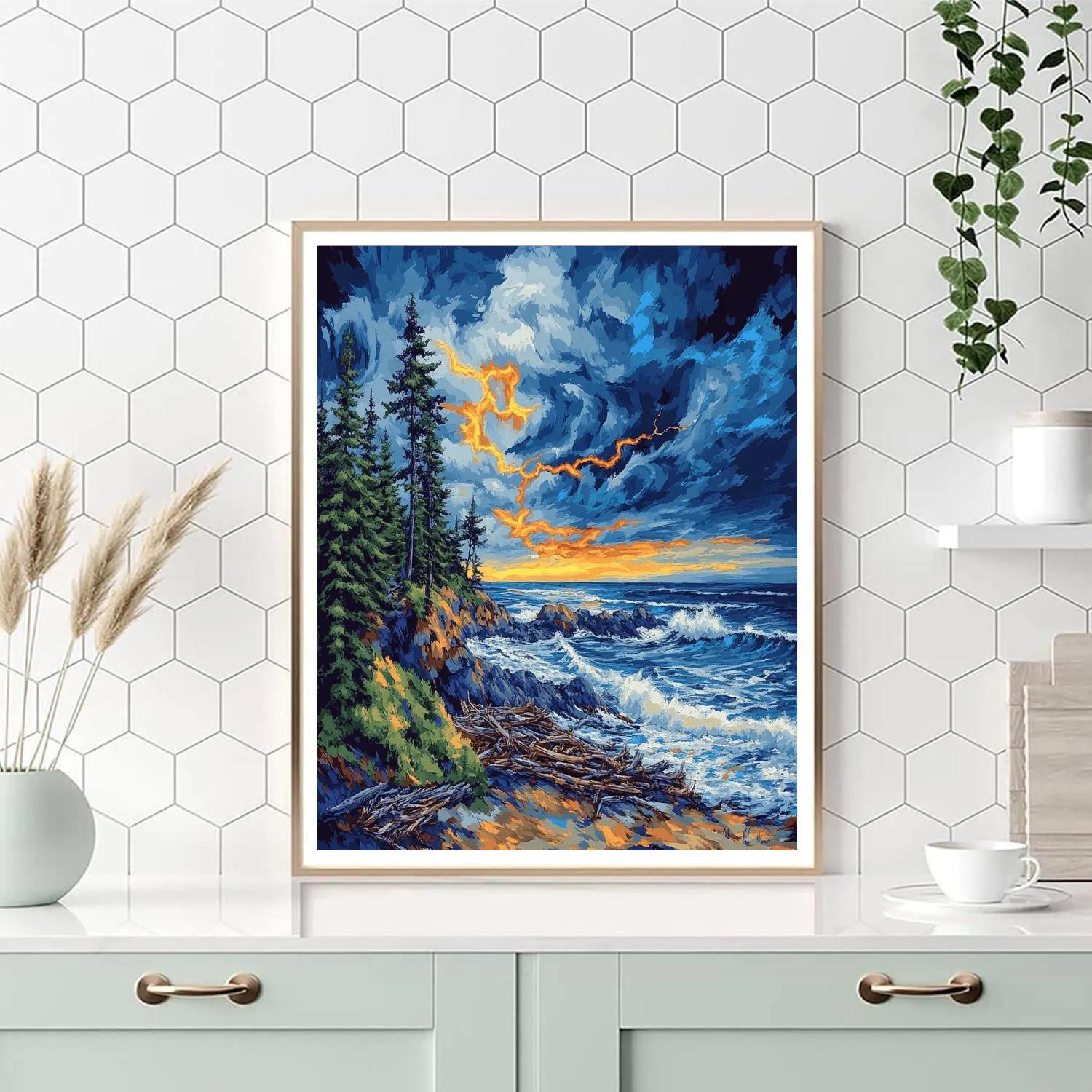 Emily Carr Inspired Churning Pacific Seascape Numbered painting kits