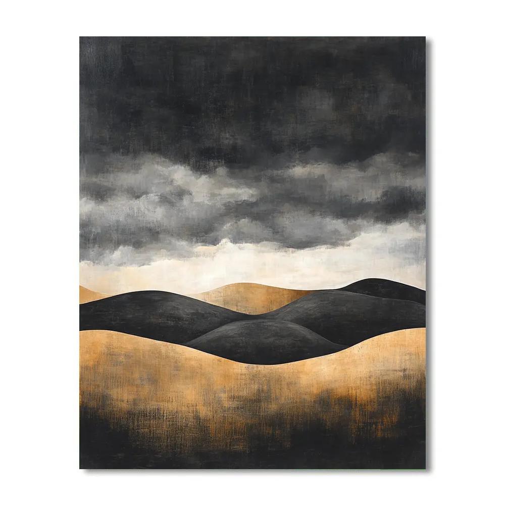 Francisco Goya Inspired Twilight Hills Under Brooding Sky Number painting