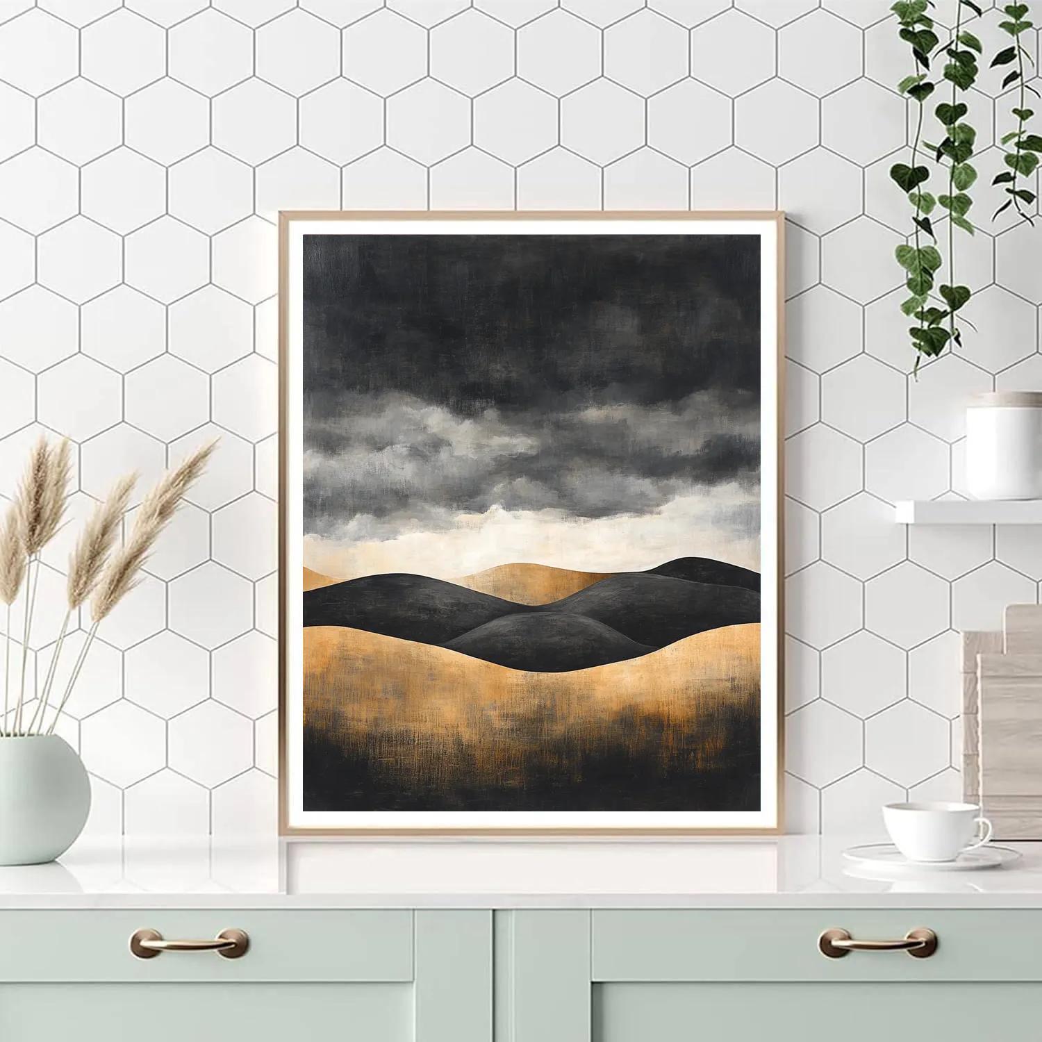 Francisco Goya Inspired Twilight Hills Under Brooding Sky Number painting