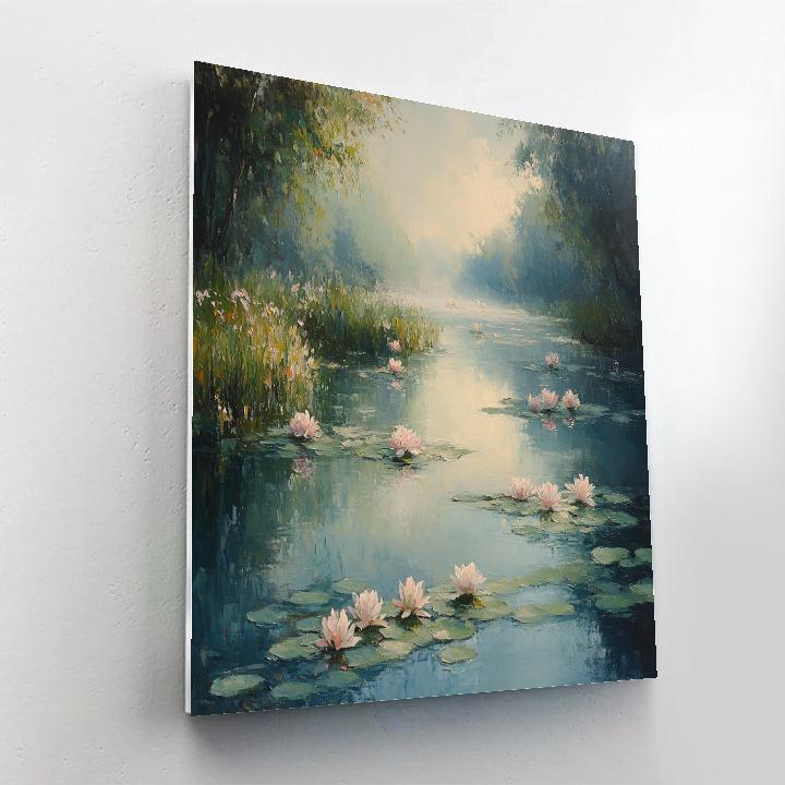 Monet Inspired Misty Garden Pond paint by number