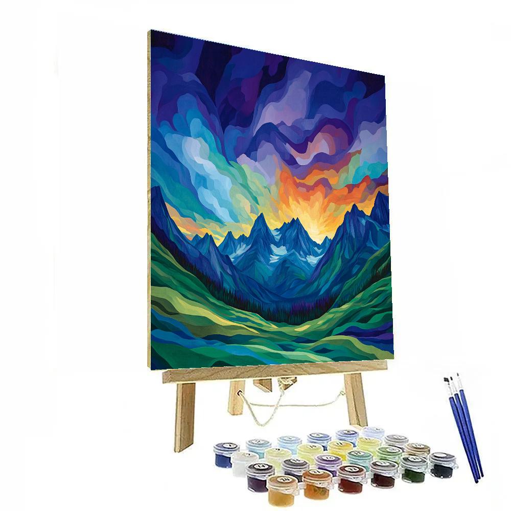 Frederick Varley Inspired Luminescent Dusk Over Alpine Ridge Paint by numbers art