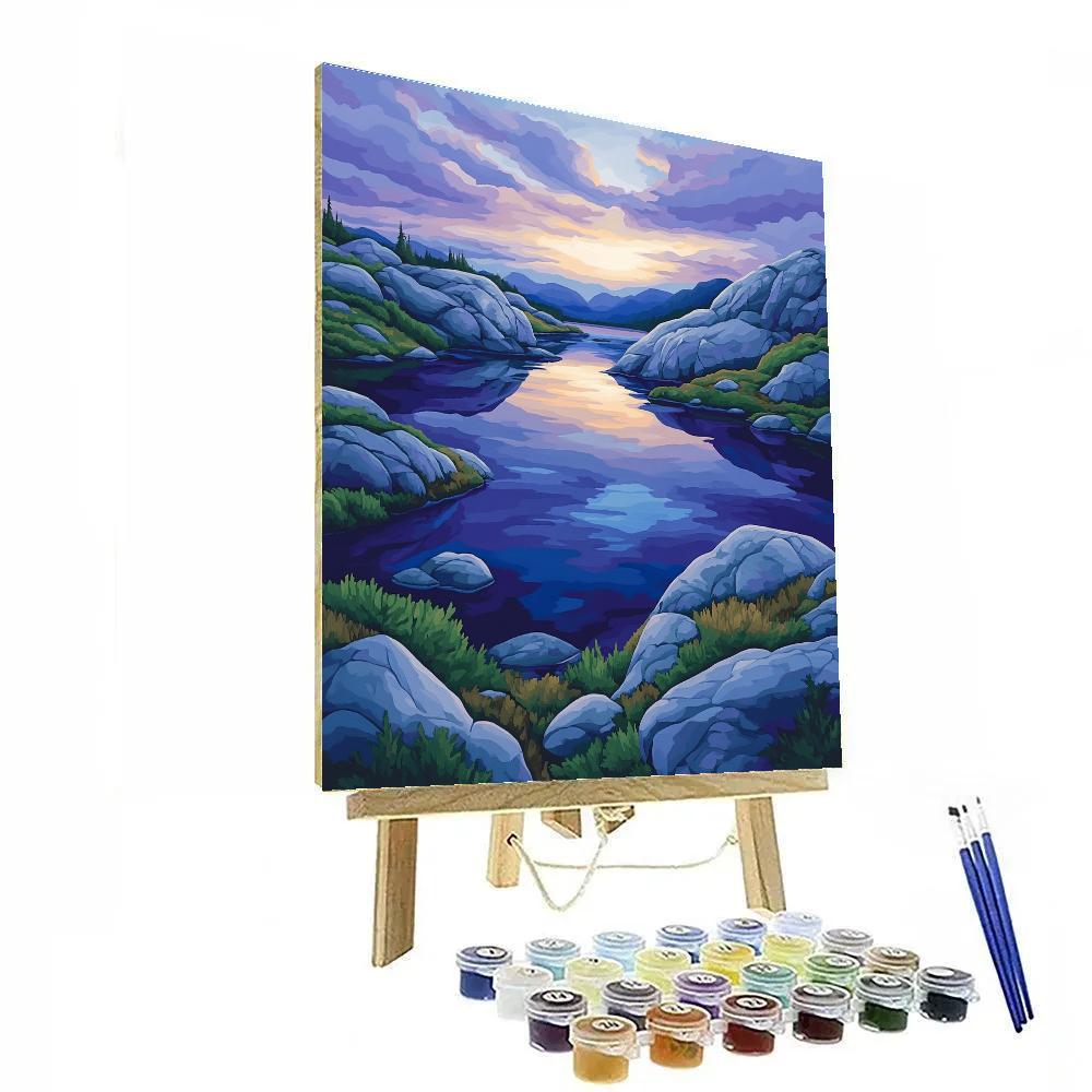 Franklin Carmichael Inspired Twilight Over Glacial Lakes Paint by numbers art