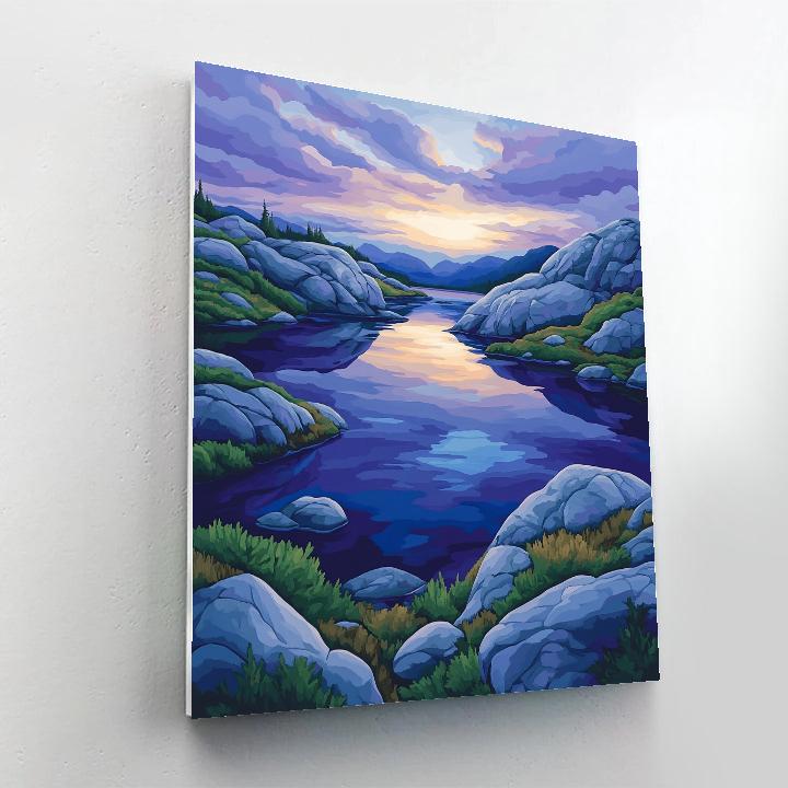 Franklin Carmichael Inspired Twilight Over Glacial Lakes Paint by numbers art