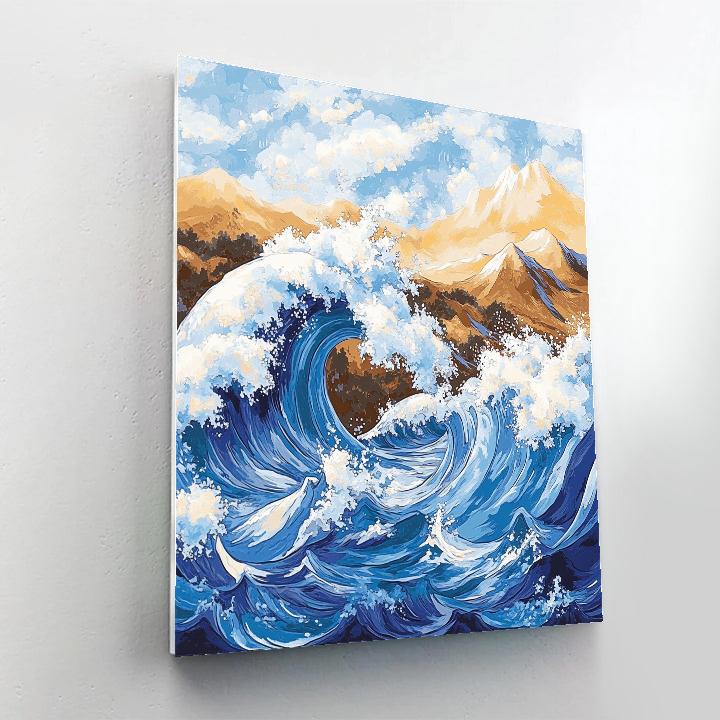 Hokusai Inspired Mountain Wave Festival paint by numbers