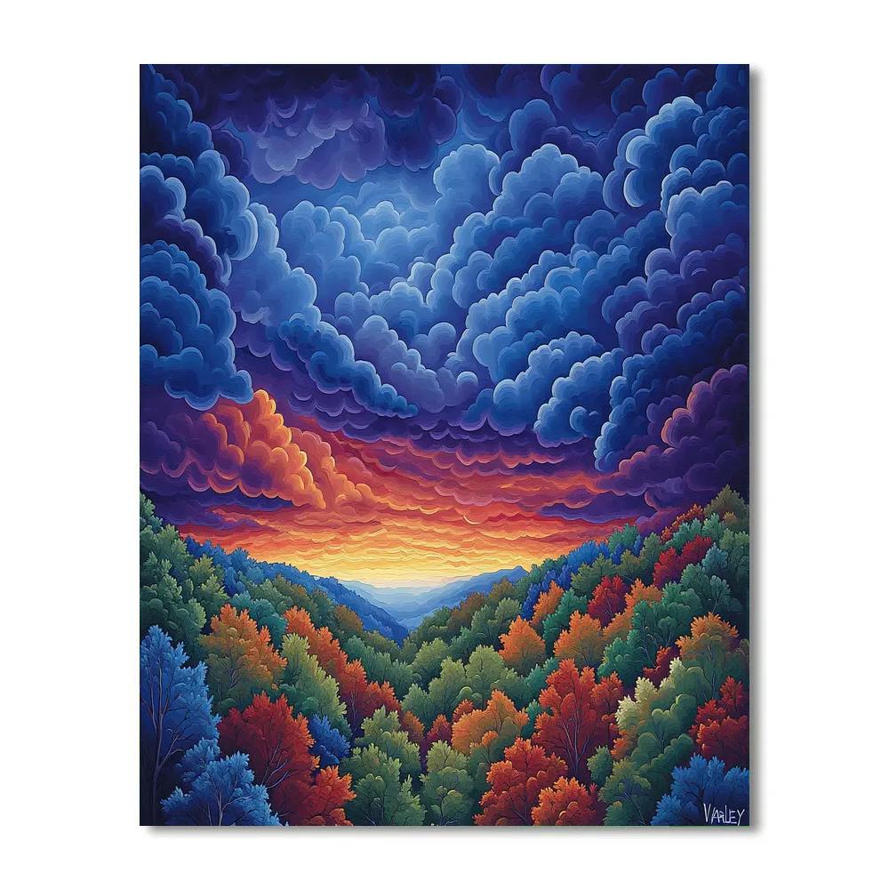 Frederick Varley Inspired Storm Charged Twilight Over Northern Woods Painting by numbers kit