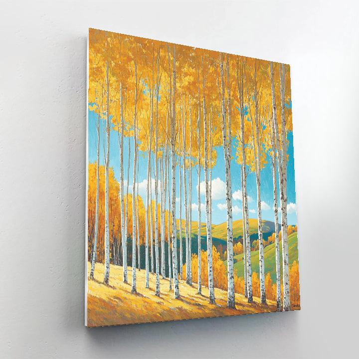 Franklin Carmichael Inspired Early Autumn Birch Groves paint by number