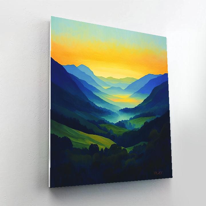 Frederick Varley Inspired Radiant Sunrise Over Misty Valley DIY paint by numbers