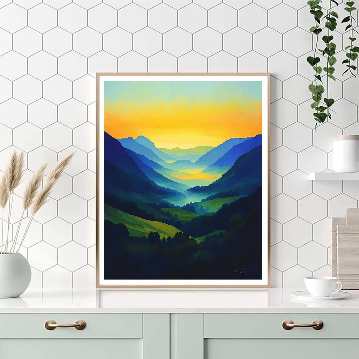 Frederick Varley Inspired Radiant Sunrise Over Misty Valley DIY paint by numbers