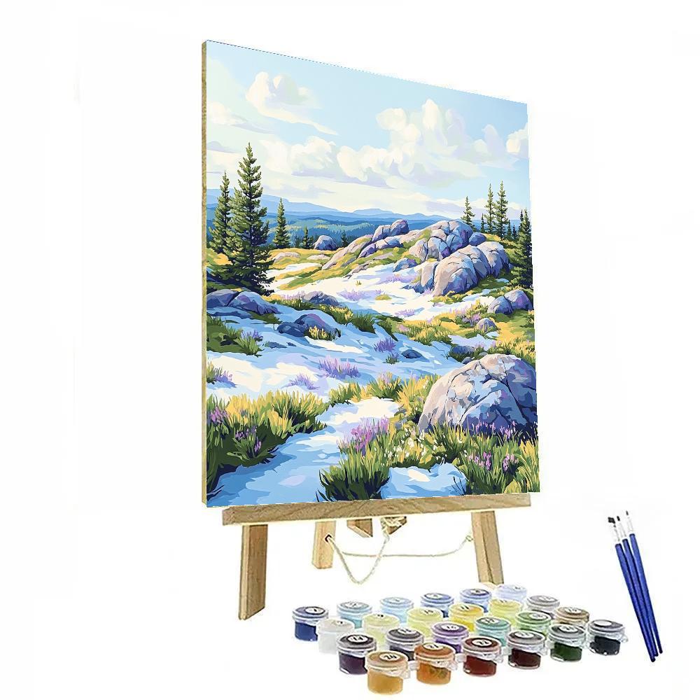 Franklin Carmichael Inspired Spring Melt On Rocky Ridges Paint by numbers art