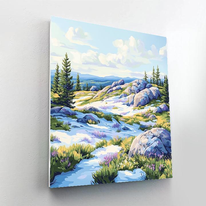 Franklin Carmichael Inspired Spring Melt On Rocky Ridges Paint by numbers art