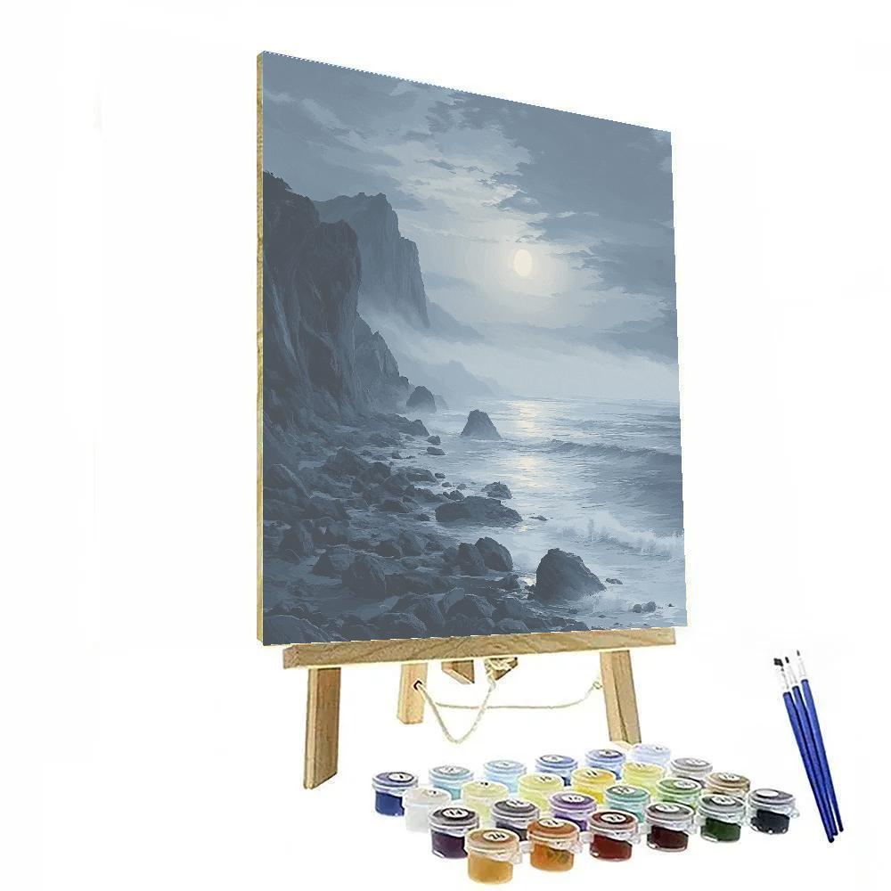 Francisco Goya Inspired Ghostly Fog Over Rocky Coastline At Dusk Paint by numbers art