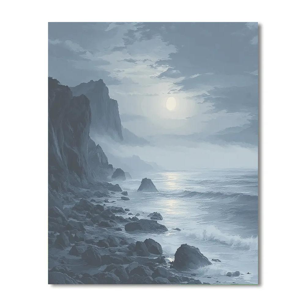 Francisco Goya Inspired Ghostly Fog Over Rocky Coastline At Dusk Paint by numbers art