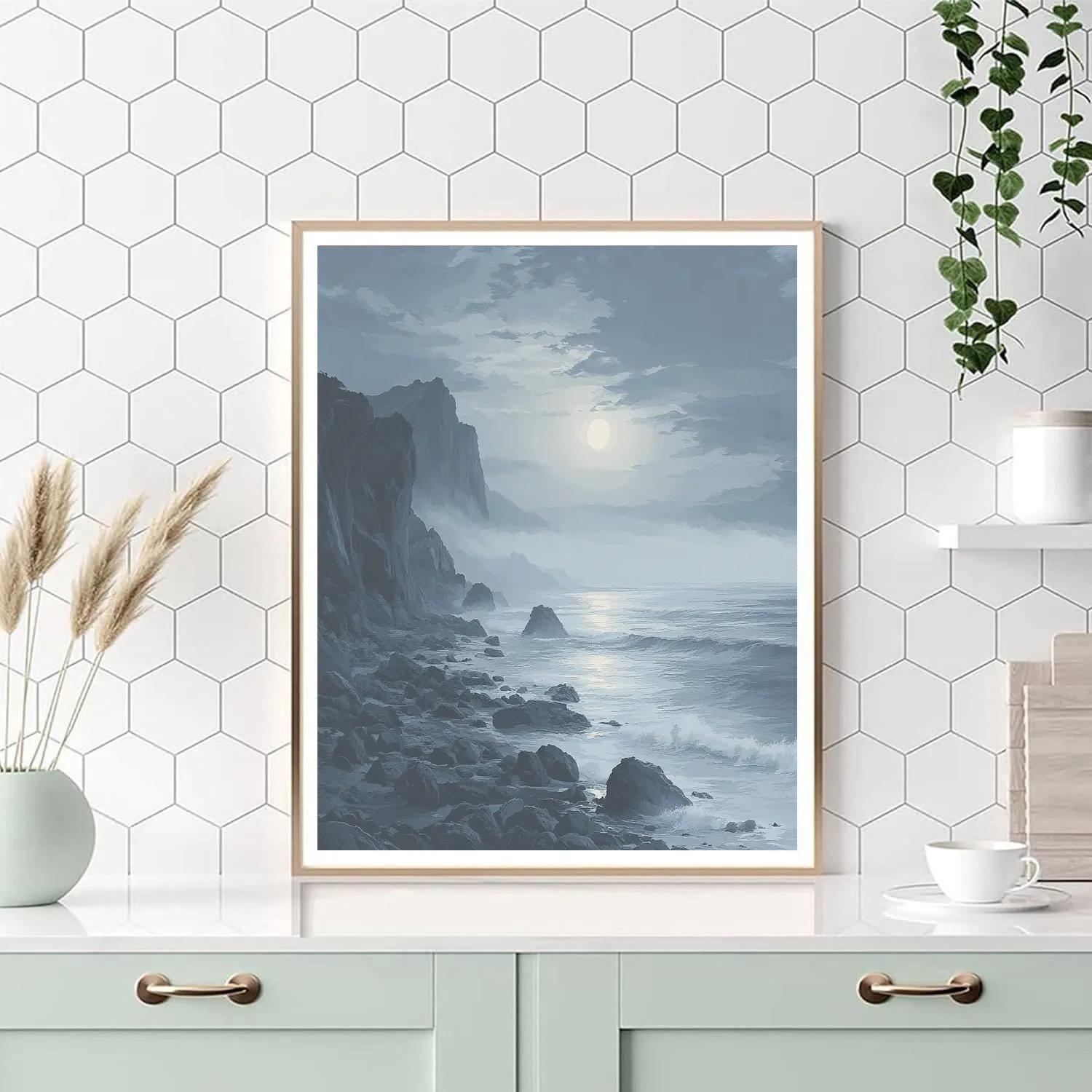 Francisco Goya Inspired Ghostly Fog Over Rocky Coastline At Dusk Paint by numbers art