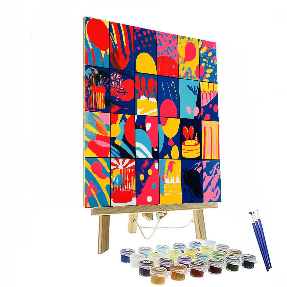 Andy Warhol Inspired Pop Art Celebration Number painting