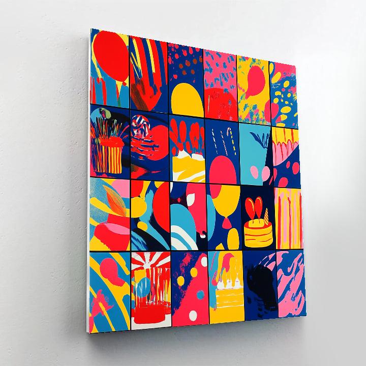 Andy Warhol Inspired Pop Art Celebration Number painting