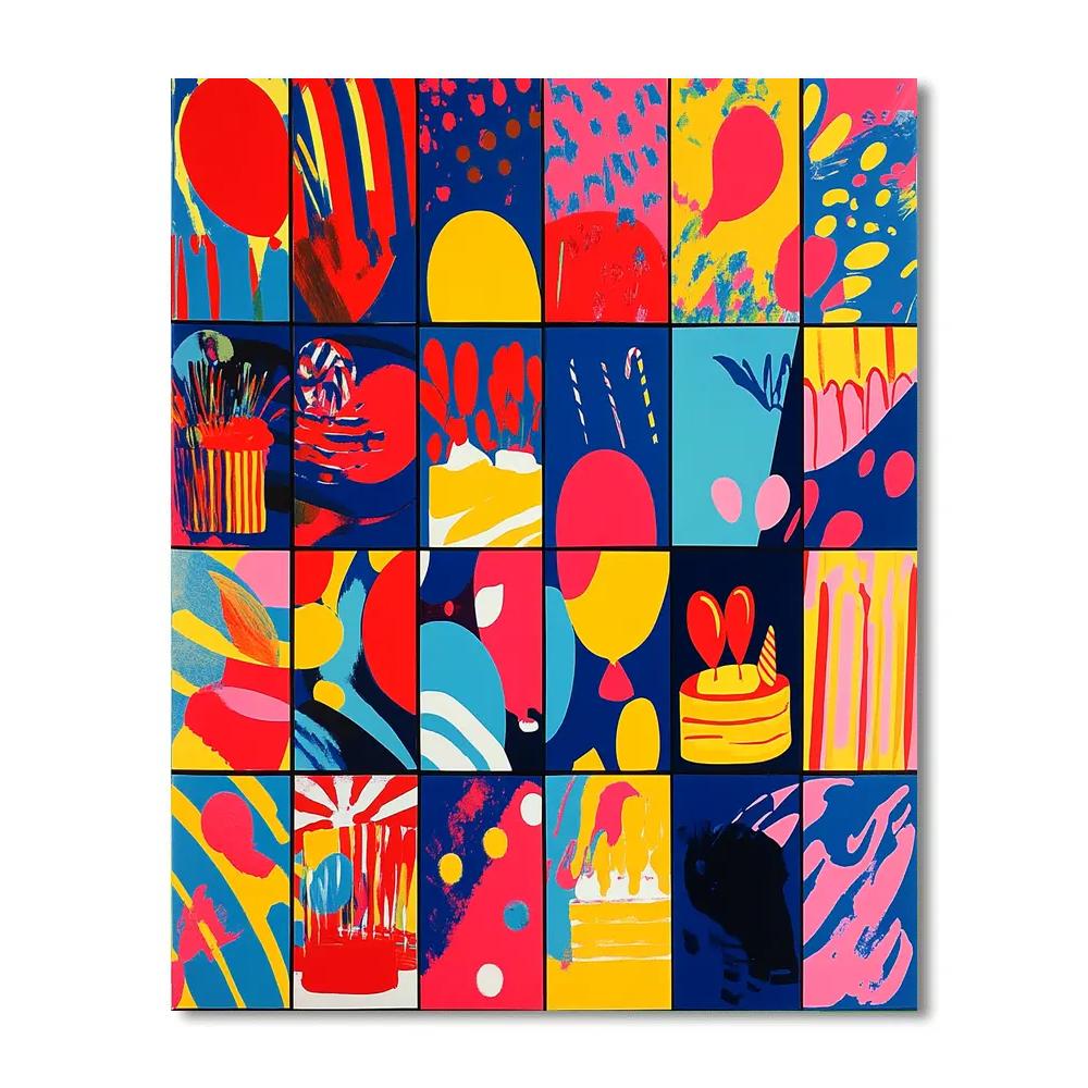 Andy Warhol Inspired Pop Art Celebration Number painting