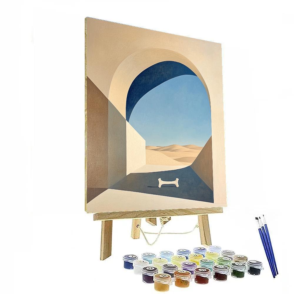 Georgia OKeeffe Inspired Desert Bone Against Sky paint by number