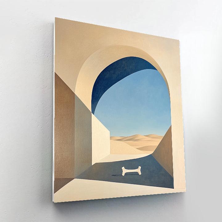 Georgia OKeeffe Inspired Desert Bone Against Sky paint by number