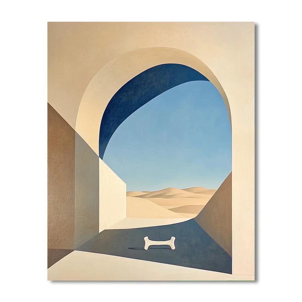 Georgia OKeeffe Inspired Desert Bone Against Sky paint by number