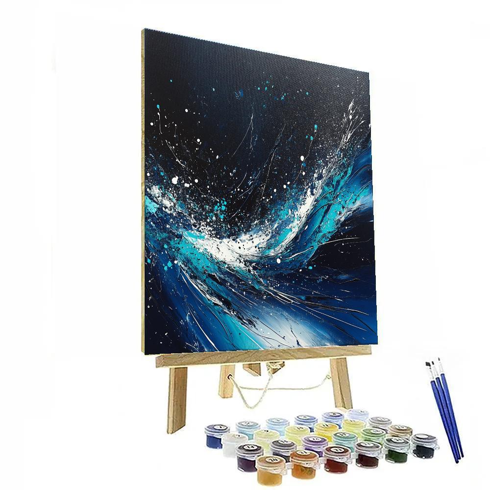 Jackson Pollock Inspired Cosmic Drip Field paint by number