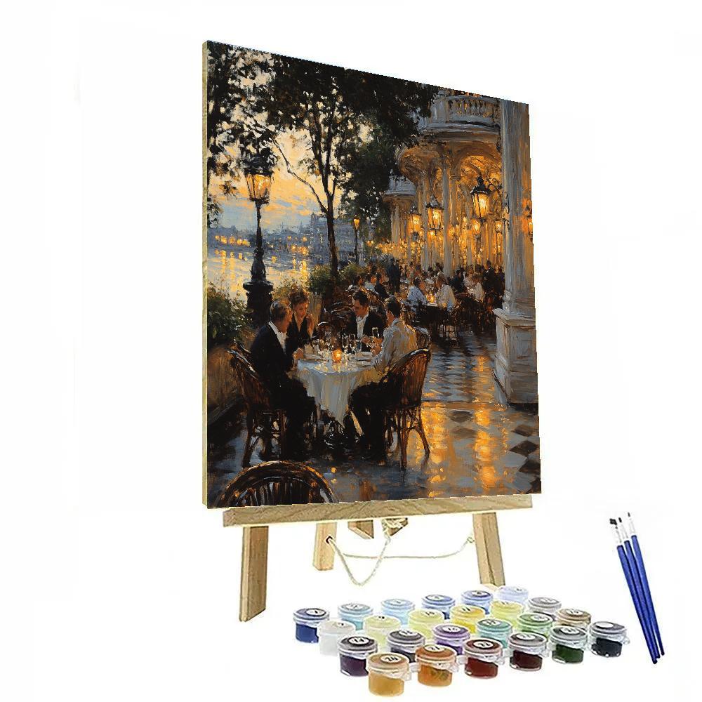 John Singer Sargent Inspired Evening Café Scene paint by number