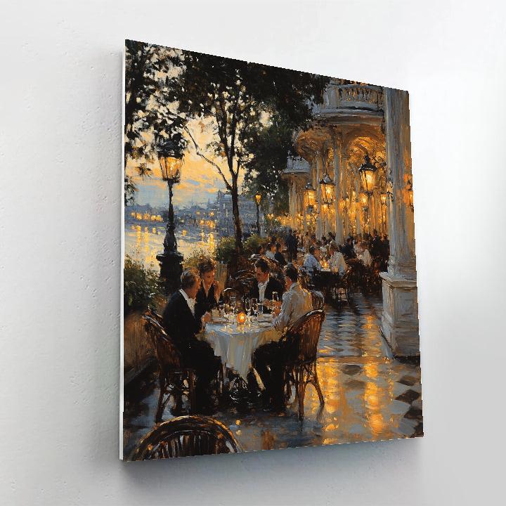 John Singer Sargent Inspired Evening Café Scene paint by number