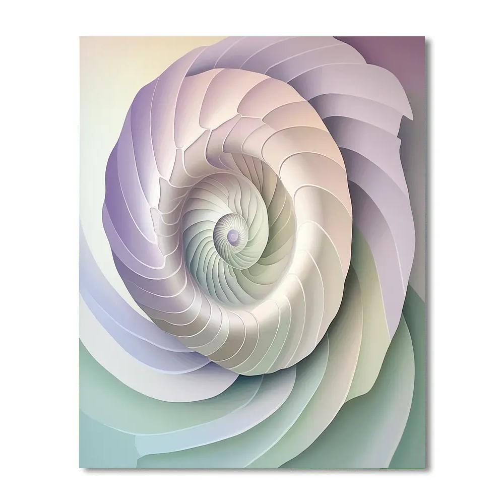 Georgia OKeeffe Inspired Lavender Shell Abstraction painting number kit