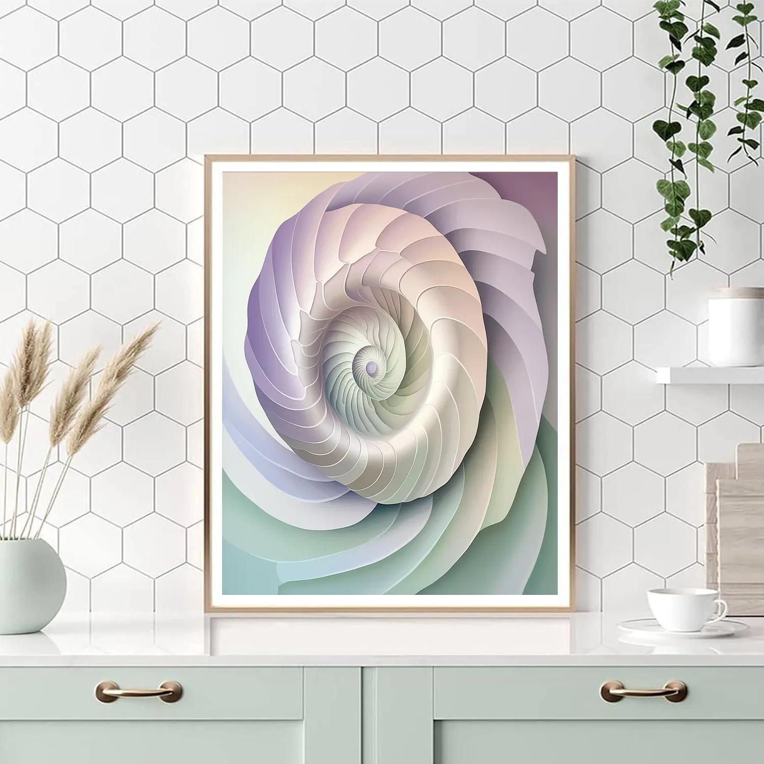 Georgia OKeeffe Inspired Lavender Shell Abstraction painting number kit
