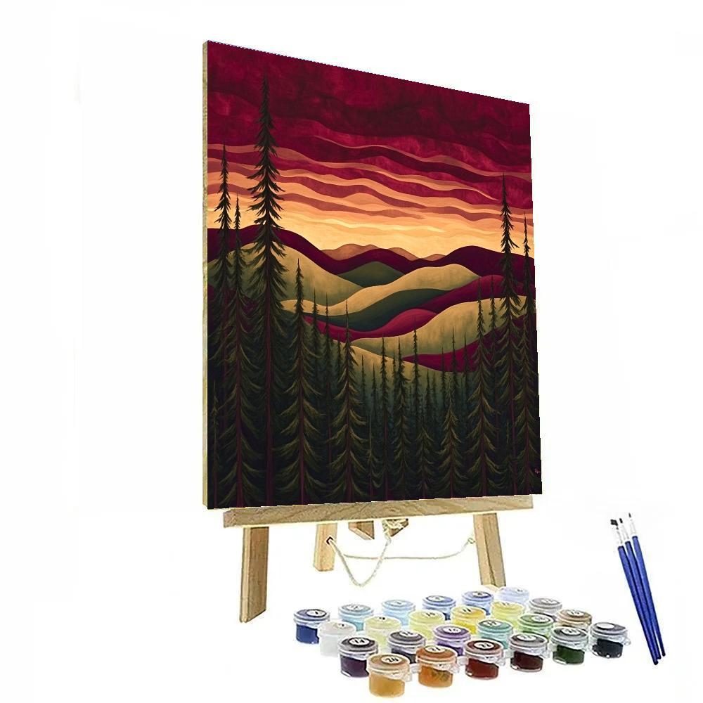 J. E. H. MacDonald Inspired Twilight Pines And Echo Hills painting number kit
