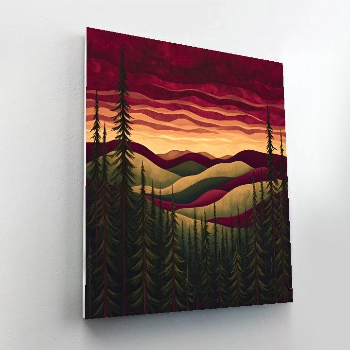 J. E. H. MacDonald Inspired Twilight Pines And Echo Hills painting number kit