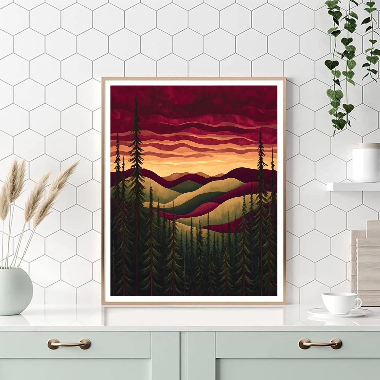 J. E. H. MacDonald Inspired Twilight Pines And Echo Hills painting number kit