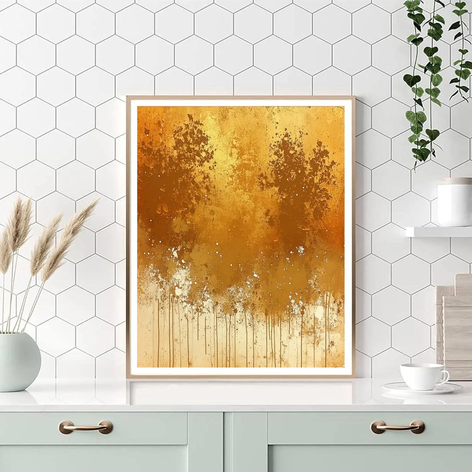 Jackson Pollock Inspired Autumnal Drift Web Numbered painting kits