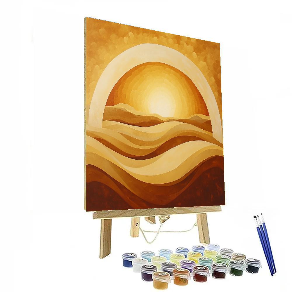 Georgia O’Keeffe Inspired Golden Desert Bone Silhouette Numbered painting kits