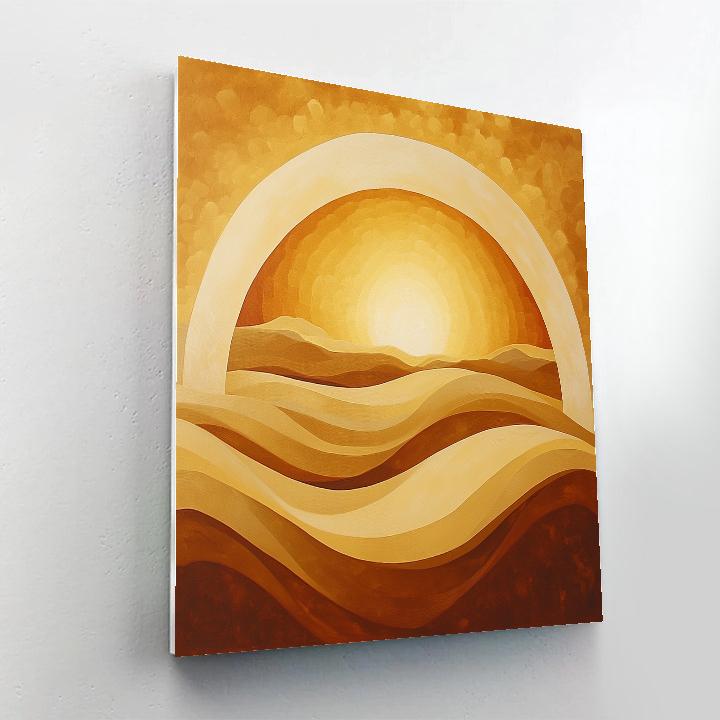 Georgia O’Keeffe Inspired Golden Desert Bone Silhouette Numbered painting kits