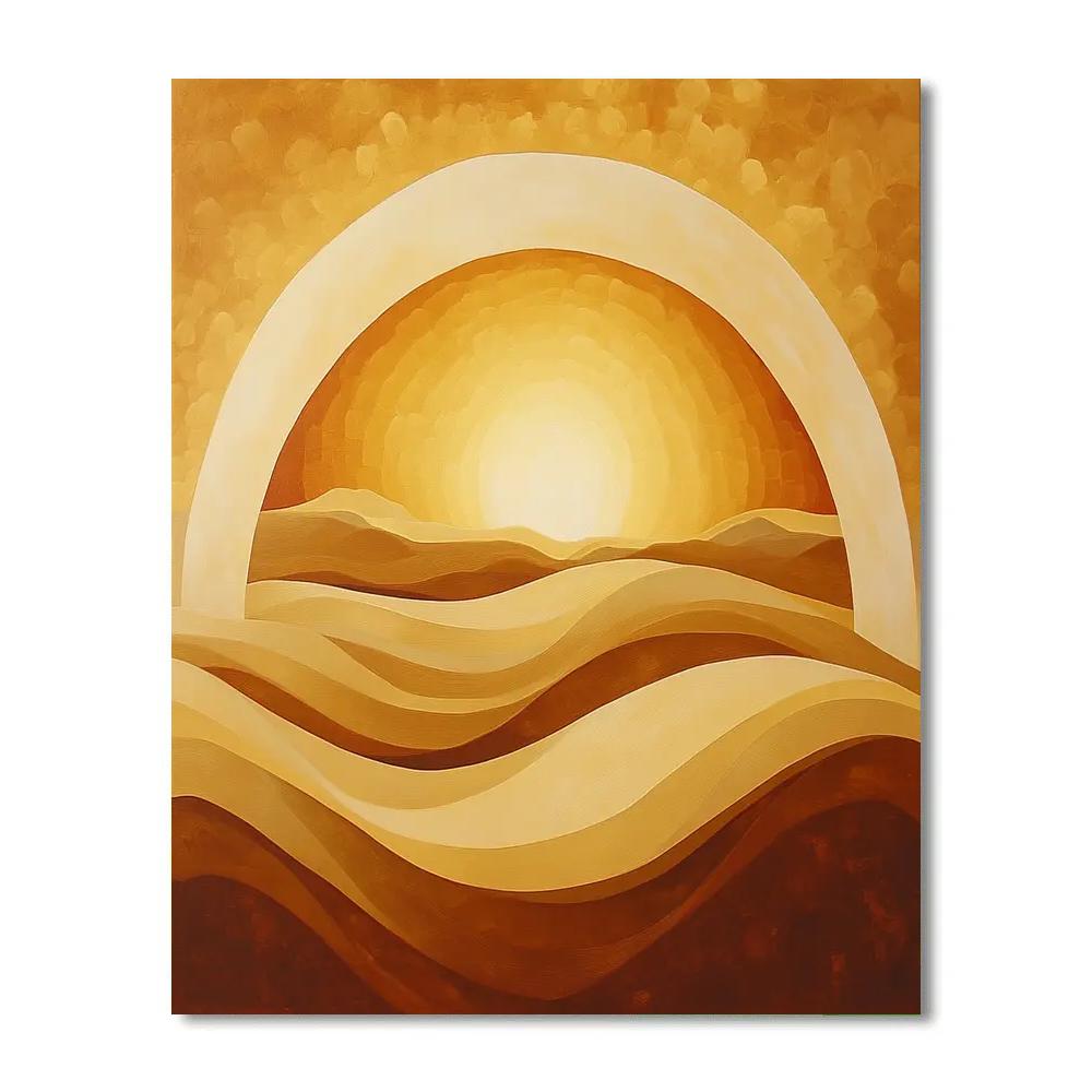 Georgia O’Keeffe Inspired Golden Desert Bone Silhouette Numbered painting kits
