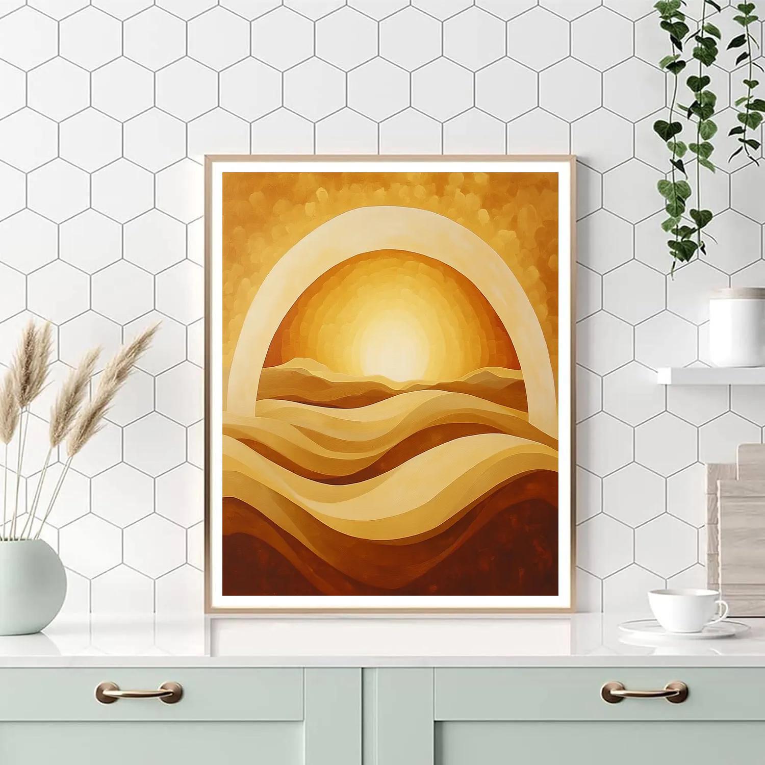 Georgia O’Keeffe Inspired Golden Desert Bone Silhouette Numbered painting kits
