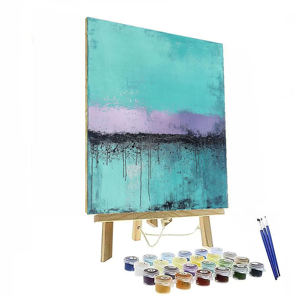 Jackson Pollock Inspired Electric Aurora Stream Number painting