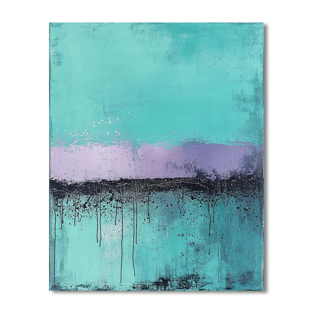 Jackson Pollock Inspired Electric Aurora Stream Number painting