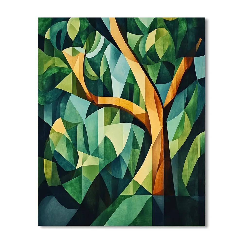 Picasso Inspired Abstract Forest paint by color