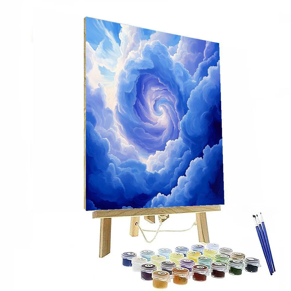 Georgia O’Keeffe Inspired Cerulean Spiral Cloud Abstraction paint by numbers