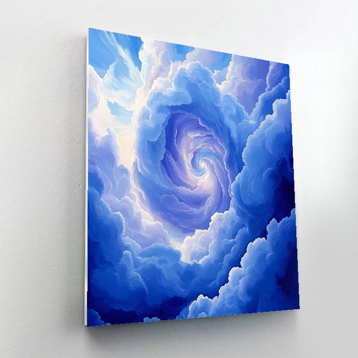 Georgia O’Keeffe Inspired Cerulean Spiral Cloud Abstraction paint by numbers