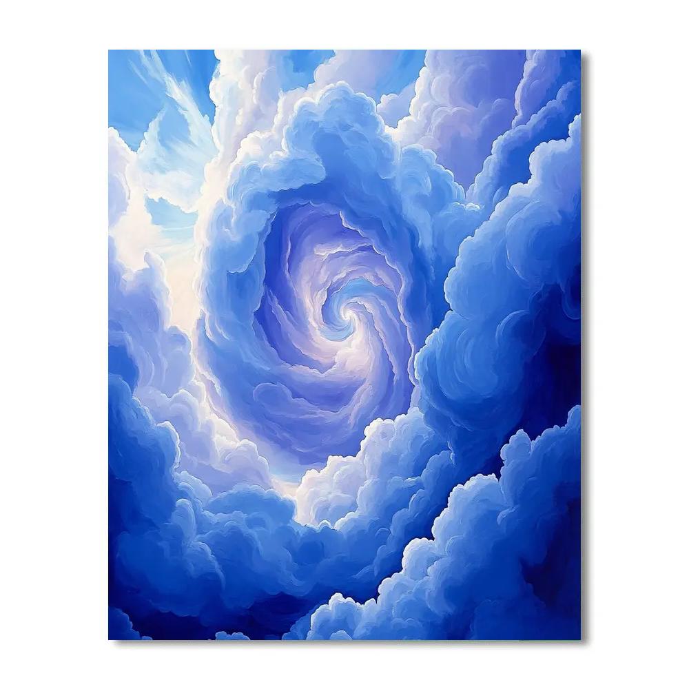 Georgia O’Keeffe Inspired Cerulean Spiral Cloud Abstraction paint by numbers
