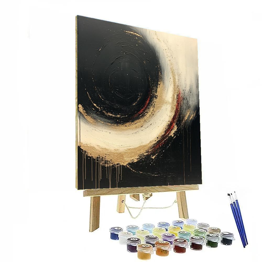 Jackson Pollock Inspired Tempest Of Soot And Gold DIY paint by numbers