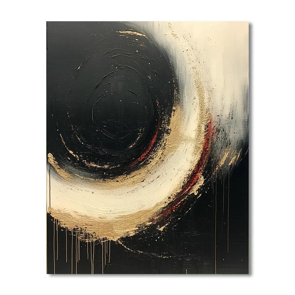 Jackson Pollock Inspired Tempest Of Soot And Gold DIY paint by numbers