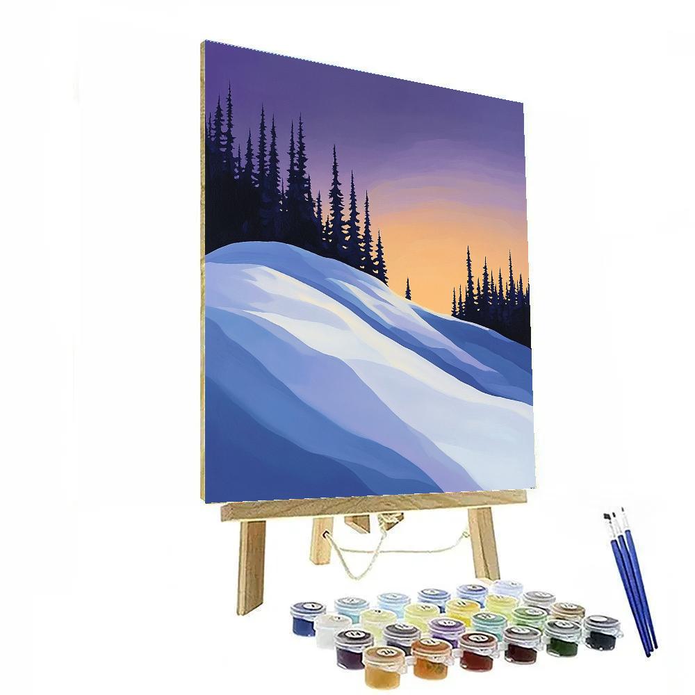 Lawren Harris Inspired Silent Snowy Ridge paint by color