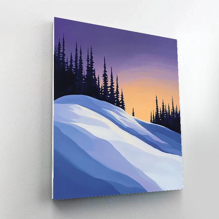 Lawren Harris Inspired Silent Snowy Ridge paint by color