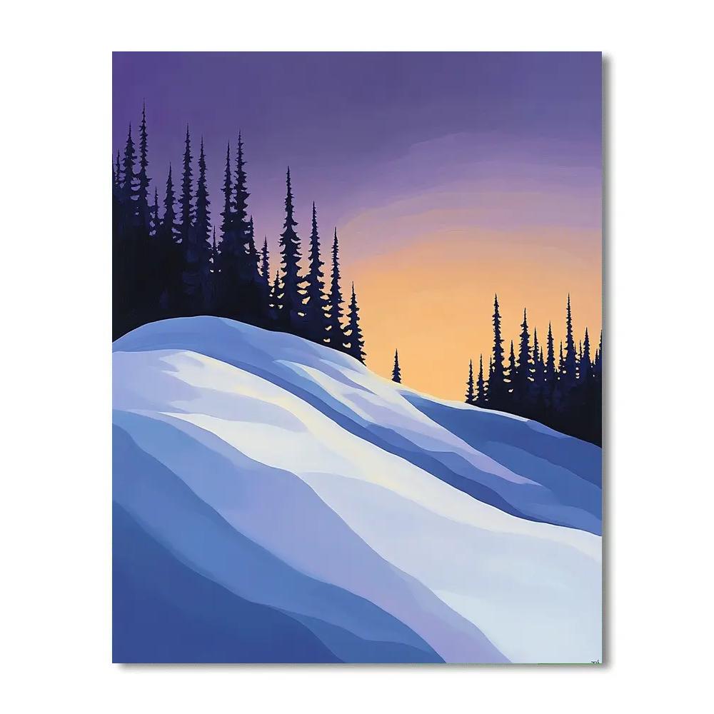Lawren Harris Inspired Silent Snowy Ridge paint by color